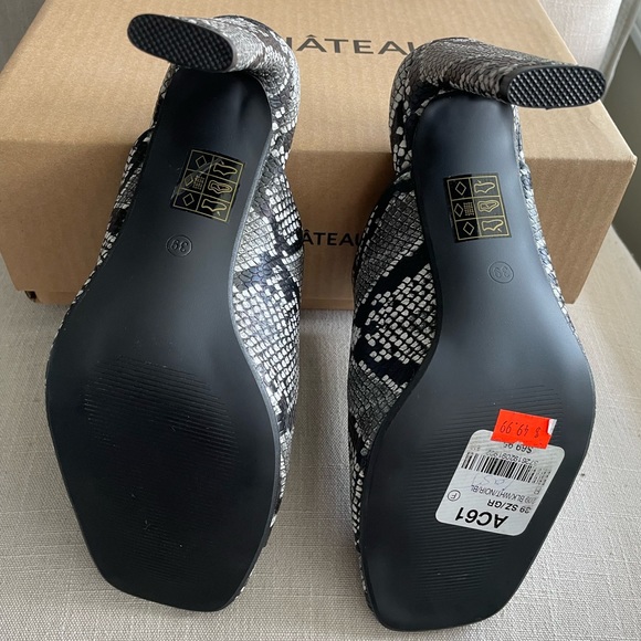 Le Château Black & White Snake Print Mules Size 9 - Picture 5 of 5